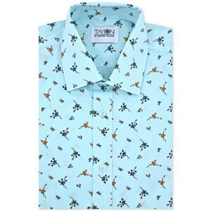 Tayion Collection Mens Printed Botanical Button Down Dress Shirt, NWT